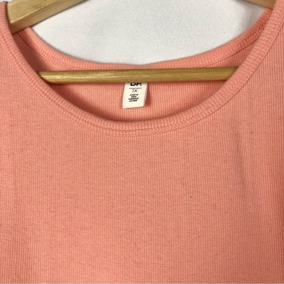 BP High Neck Sleeveless Ribbed Pink Pudding Mini Dress 1X - Picture 4 of 5